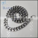 stainless steel hip hop men's latest white gold cuban chains necklace
