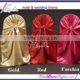 colored satin self-tie chair covers for banquet chairs in wedding decorations