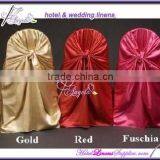 Colored Satin Self-tie Chair Covers for Banquet Chairs in Wedding Decorations thumbnail-1