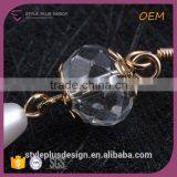 E77951I01 Pearl Gold Plated Long Earring Designs Gold Earring Backs Crystal Water Drop Pearl Pendant Earrings thumbnail-4