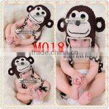 Efan Crochet Baby Hat Tuque Hand Knit Winter Earflap Infant Toddler Animal Monkey Caps Acrylic Beanie Minions