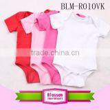 Hot sale boutique baby clothes Summer baby kids cotton short sleeve blank baby romper                        
                                                                                Supplier's Choice