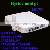 Mini PC Fanless Nettop IPC Intel Celeron 1037U Dual Core 2 Lan HTPC 3D Gaming pc 1HDMI RAM 4G 1TB HDD