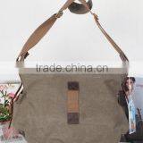 Vintage Canvas Shoulder Bag With Leather Trim thumbnail-3
