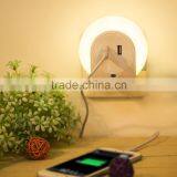 LED Night Light With Light Sensor + Dual USB Charge Port All in One Wall Charger