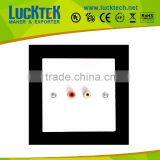 2 x RCA Wall Plate. Left and Right Solder (Red, White) Single Gang Faceplate thumbnail-1