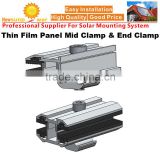 Solar thin film panel mid clamp & end clamp