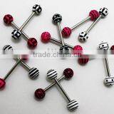 Fashion Resin Ball Barbell Tongue Ring Body Piercing Jewelry