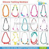 OEM Service BPA Free Food Grade Silicone teething toys Baby Teething Necklace Wholesale