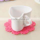 Supply Creative Fashion Pierced Rose Silicone Insulation Pad / Cup Mat --rose Red thumbnail-1