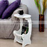 White Wooden Magazine Rack for Home Decorate /modern Style Table thumbnail-3