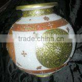 Beautiful Marble Matka Vase With Peacock Design, Decorative Flower Pot, Hand Made Marble Flower Vases, Craft Flower Pot thumbnail-1