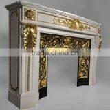 2017 Home Decor Luxury Marble and Gilded Brass Fireplace thumbnail-2