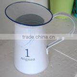 Tin Pitcher in White thumbnail-1