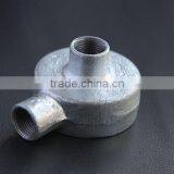 20mm and 25mm Electrical Galvanized 2 Way (Angle) Back Entry Junction Box thumbnail-2