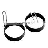 Non Stick Round Black Stainless Steel Egg Fried Mold With Folding Handle thumbnail-1