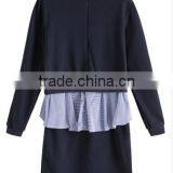 2016 New Style Autumn Shirt Korean Turn Down Collar Long Sleeve Dress Patchwork thumbnail-6