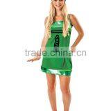 Women's Green Crayon Fancy Dress Costume thumbnail-1