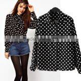 Latest Hot Sell European Summer 100% Cotton Ladies New Design Ladies Office t Shirt 2015 thumbnail-1