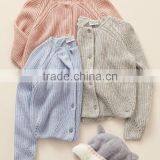 High Quality Girl's Cable Shoulder Blue Patterned Stitched Cardigan (BKNB26) thumbnail-4