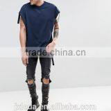Custom Men Fashion Super Oversized Sleeveless Heavyweight Jersey T-shirt With Taping thumbnail-3