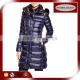 2016 Ladies Shiny Long Fill Goose Purple Windbreaker Jacket