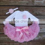 Baby Boutique Clothing Long Sleeve Shirt and Chiffon Pettiskirt Set Pettiskirts Tutu thumbnail-1