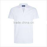 Guangzhou Custom New Design V Neck Men'S Cotton Polo Shirts In Pure White thumbnail-3