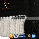 Fashion Scarf Knitting Patterns Free Knitted Black And White Cashmere Scarf thumbnail-3