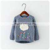 New Winter Cartoon Baby Girls Sweater Cloud Raindrops Kids Clothes Children Sweater Warm Long Sleeve for Girls Knitwear thumbnail-3