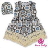 48BQA142 Lovebaby Fancy Sleeveless Tassel Irregular Baby Girls Model Dress With Hat thumbnail-2