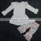 Wholesale Lovely Hot Pink Children Outfit Easter Boutique Clothing Baby Girl Boutique Clothing Sets With Stripes thumbnail-3