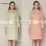 Classic Fashionable Grid Designed Long Style Women Coats Winter 2016 thumbnail-1