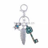All Types Of Personalised Silver Plated Bee Feather Key Vintage Patina Keychain Wholesale thumbnail-1