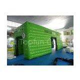 Green Square Inflatable Event Tent with 0.6mm - 0.9mm PVC Tarpaulin , Waterproof and Fire Resistant