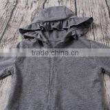 2016 Yawoo Wholesale New Designs Gray Plain Cotton Hoodie Cardigan Girls Fall Clothes thumbnail-2