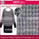 Keqiao Winfar Knitting Textile Shaoxing Shiny Yarn Slub Plover Jacquard Sweater Cotton Fabric Wholesale thumbnail-1