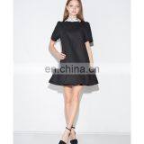 2016 Hot Selling Popular Bird Collar Black Peplum Dress Fashionable Mature Women Wear thumbnail-2