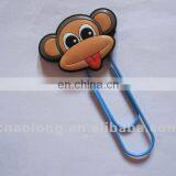 Cute Monkey Logo Custom Made Soft Pvc Rubber Bookmark for Sale