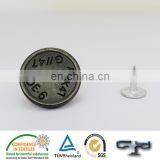 Eco-friendly Text Engraving Jeans Denim Metal Buttons