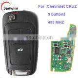 remote key clone 433 MHZ 3 buttons for Chevrolet CRUZ