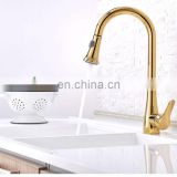 Gold plated  kitchen faucet hot and cold brass water tap household  mixer faucet