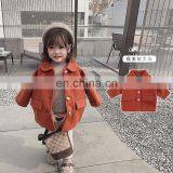 2344 Baby Girls Boutique Clothing Winter Turndown Collar Woolen Coat thumbnail-2
