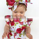 Beautiful Summer Newborn Baby Bodysuit Floral Cotton Infant Rompers thumbnail-6