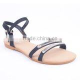 New Design Good Quality Metal Design Stylish Woman Flat Buckle up Ankle Sandals thumbnail-2