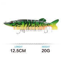 Classic 12.5cm 20g Pike Fishing Baits Hook 9 Segment Multi Joint Body Pike Lure thumbnail-3