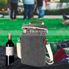 Top Rated Picnic Cotton Eco Friendly Insulated Red Travel Christmas Bottle Cooler Wine Gift Bag thumbnail-2