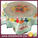 Fruit Outdoor Decorat Printed Plastic Transparent Table Cover --green