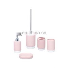 luxury Family Creative Dots Accessories Complete Set Vanity Countertop Accessory Set Includes Soap Dish Lotion Dispenser Tumbler