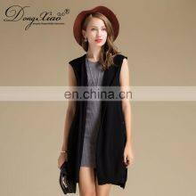 100% Cashmere Women's Sleeveless Hooded Cardigan Sweater Knitted Long Anti-Wrinkle Autumn High Street OEM Service Available thumbnail-4